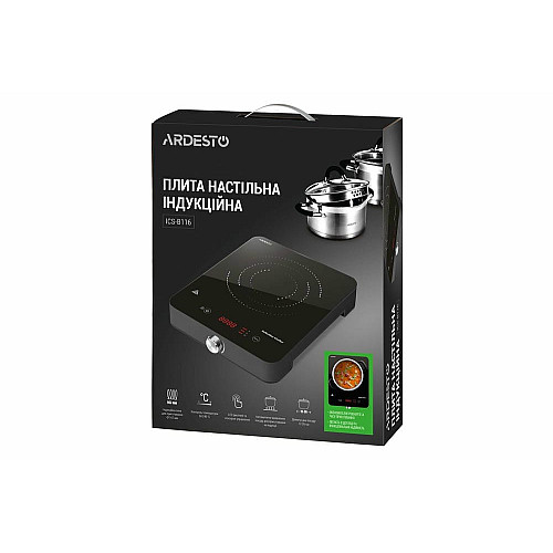 Плитка настольная ARDESTO индукционная, конфорок - 1 на 1.8кВт, управление - сенсорное, таймер, черный