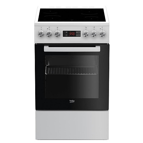 Плита Beko електрична склокерамічна, 60л, 50x60см, дисплей, конвекція, білий