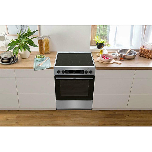 Плита Gorenje електрична склокерамічна, 71л, 60x60см, дисплей, програматор, нерж