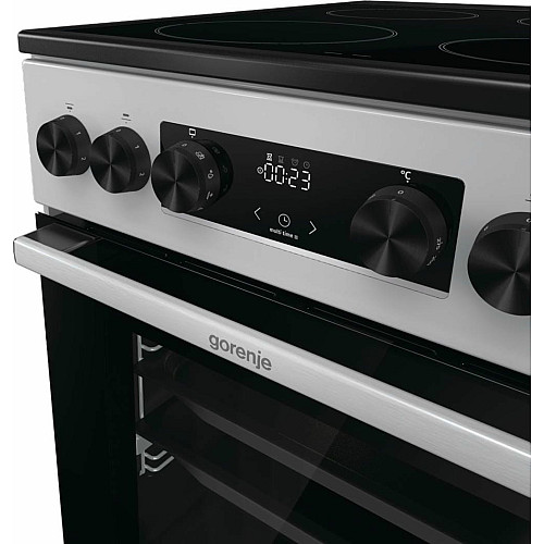 Плита Gorenje електрична склокерамічна, 70л, 50x60см, дисплей, програматор, сірий