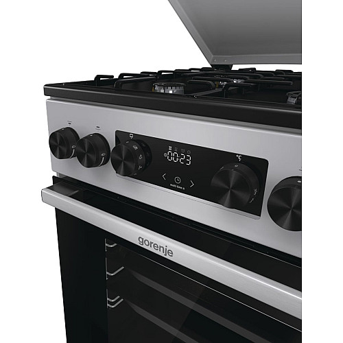 Плита Gorenje комбинированная, 70л, 50x60см, дисплей, IconLed, эмалированные, нерж.