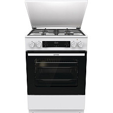 Плита Gorenje комбінована, 71л, 60x60см, дисплей, IconLed, чавун, білий
