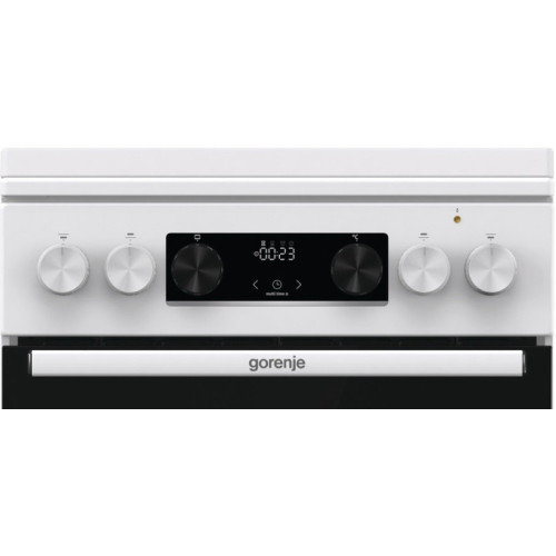 Плита Gorenje комбінована, 70л, 50x60см, метал. кришка, дисплей, IconLed, емальовані, білий