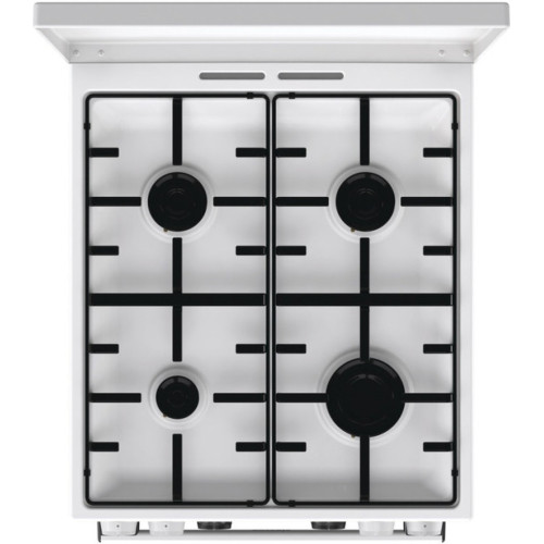Плита Gorenje комбінована, 70л, 50x60см, метал. кришка, дисплей, IconLed, емальовані, білий