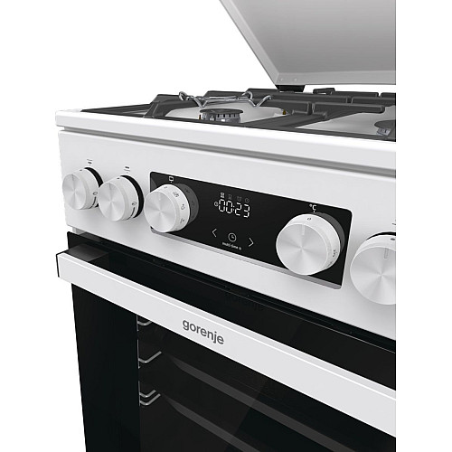 Плита Gorenje комбінована, 70л, 50x60см, IconLed, чавун, з кришкою, білий