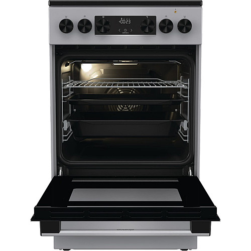 Плита Gorenje електрична склокерамічна, 70л, 50x60см, дисплей, програматор, сірий