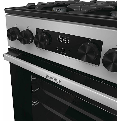 Плита Gorenje комбінована, 70л, 50x60см, дисплей, чавун, нерж