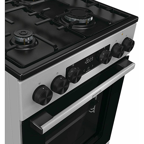 Плита Gorenje комбинированная, 70л, 50x60см, дисплей, IconLed, эмалированные, нерж.