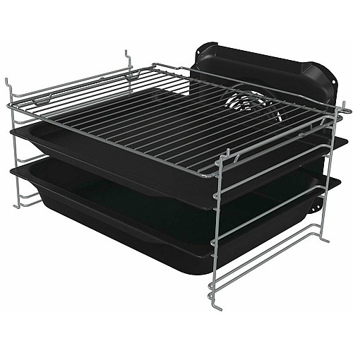 Плита Gorenje комбинированная, 70л, 50x60см, дисплей, чугун, черный