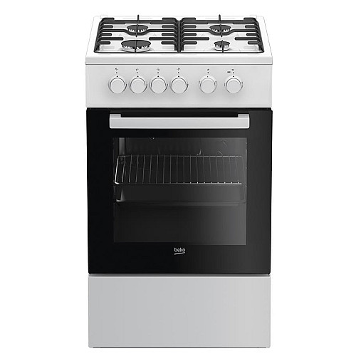 Плита Beko комбинированная, 60л, 50x60см, конвекция, белый