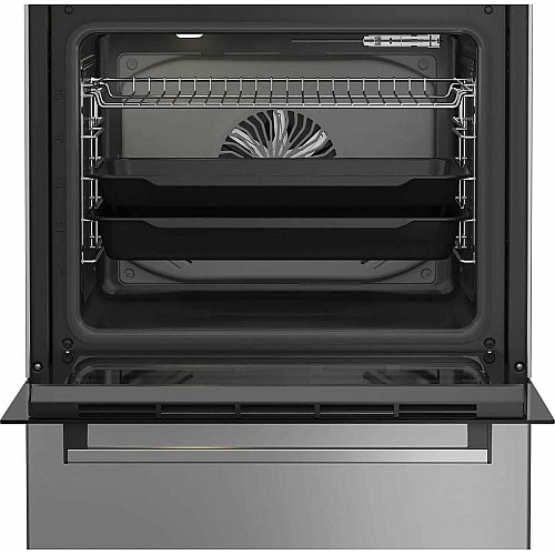 Плита Beko комбінована, 72л, 60x60см, дисплей, конвекція, чавун, чорний