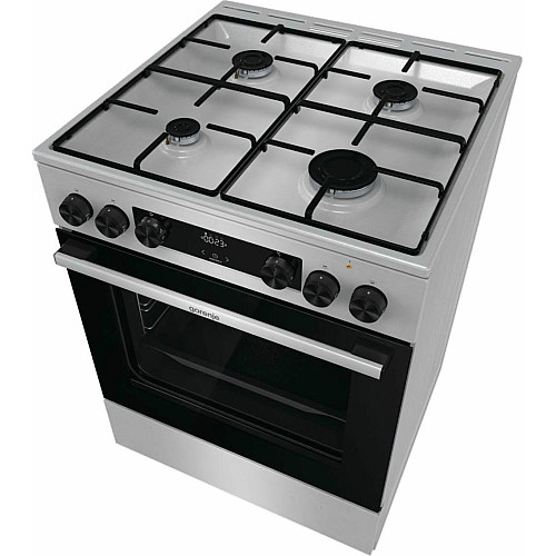 Плита Gorenje комбінована, 71л, 60x60см, дисплей, емальовані реш, програматор IconLed,нерж