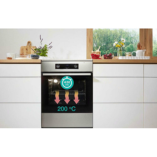 Плита Gorenje електрична склокерамічна, 71л, 60x60см, дисплей, програматор, нерж