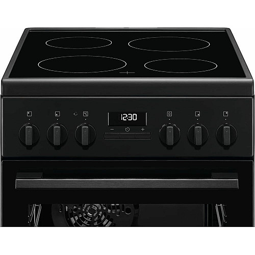Плита Electrolux электрическая стеклокерамическая, 57л, 50x60см, дисплей, конвекция, черный матовый