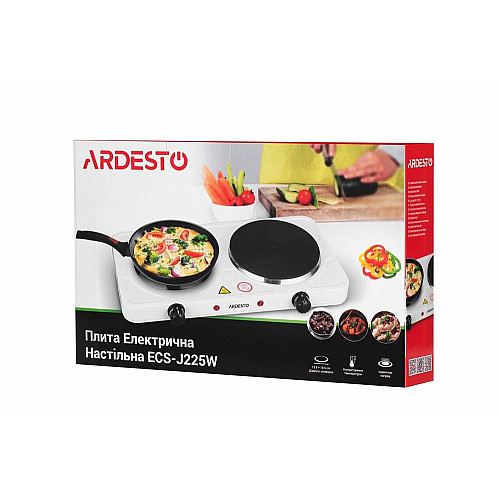 Плитка настольная ARDESTO электрическая, конфорок - 2, на 1кВт + 1.5кВт, управление - мех., белый