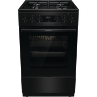 Плита Gorenje комбінована, 62л, 50x60см, дисплей, IconLed, емальовані, чорний