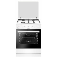 Плита Hansa газова, 71л, 60x60см, конвекція, чавун, білий