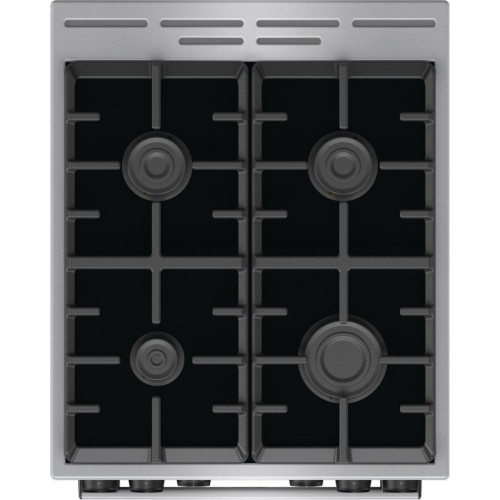 Плита Gorenje комбінована, 70л, 50x60см, дисплей, IconLed, газ на склі, чавун, нерж