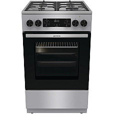 Плита Gorenje комбінована, 70л, 50x60см, дисплей, чавун, нерж