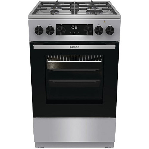 Плита Gorenje комбінована, 70л, 50x60см, дисплей, чавун, нерж