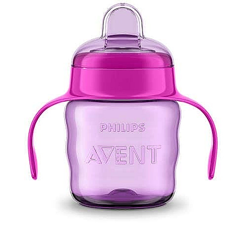 Чашка-непроливайка Avent с мягким носиком, 200мл, 6мес+, розовый