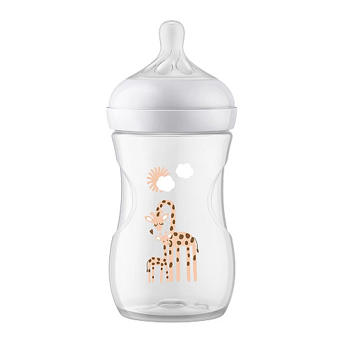 Пляшка для годування Avent Natural 260мл, Природний потік, жираф