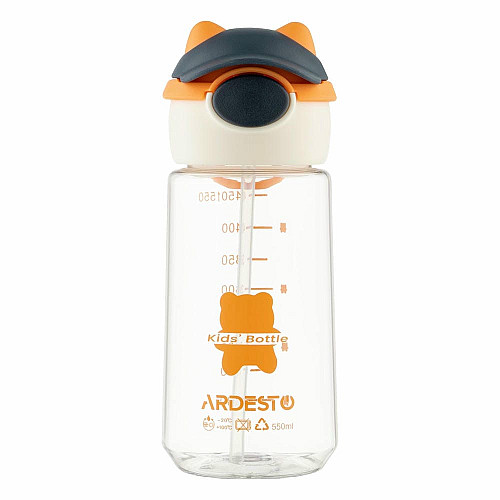 Пляшка для води ARDESTO Bear, 550мл, пластик, оранжевий