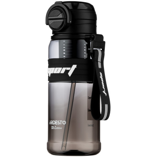 Пляшка для води ARDESTO Urban 850мл, пластик, чорний