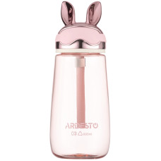 Пляшка для води ARDESTO Bunny 600мл, пластик, рожевий
