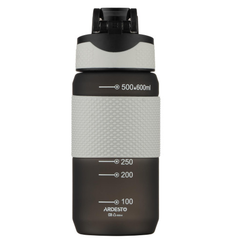 Пляшка для води ARDESTO Motion 600мл, пластик, чорний