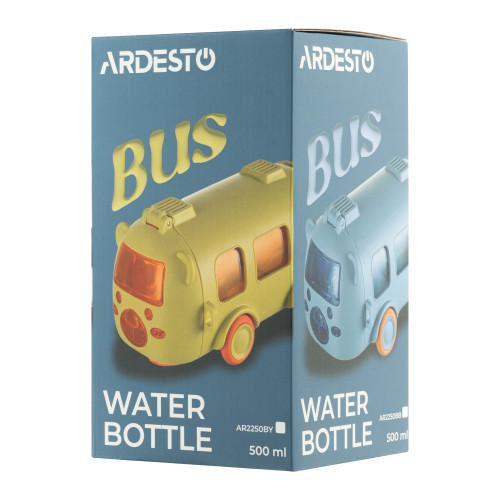 Пляшка для води ARDESTO Bear Bus 500мл, пластик, блакитний