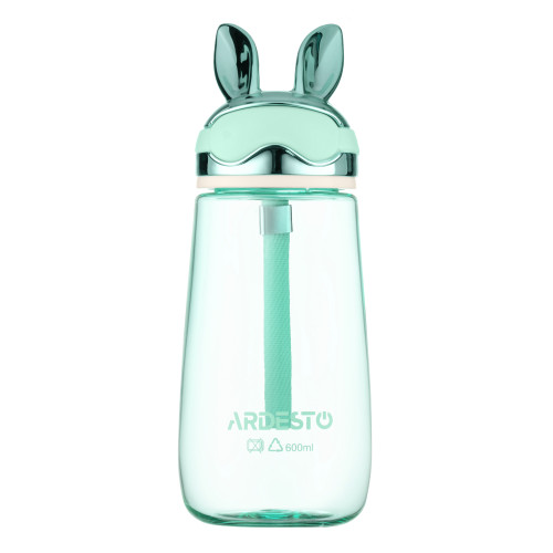 Пляшка для води ARDESTO Bunny 600мл, пластик, зелений