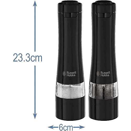 Млини для солі та перцю Russell Hobbs, ААх4, керамічні жорна, чорний