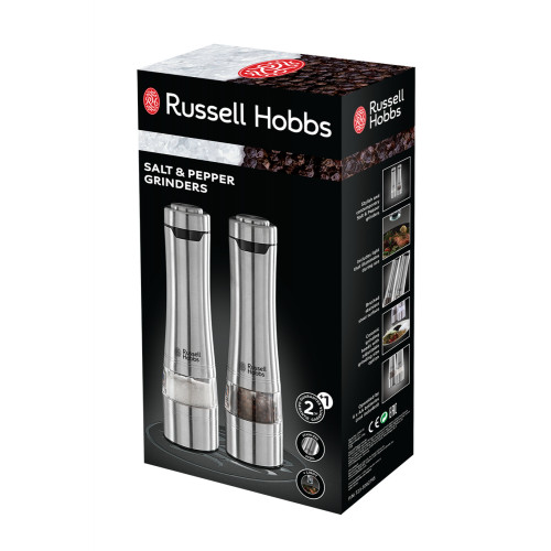 Млини для солі та перцю Russell Hobbs ААх4, керамічні жорна, сталевий