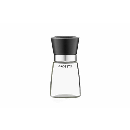 Млинок для солі та перцю ARDESTO Gemini, 180мл, скло, пластик, прозорий, чорний
