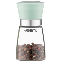 Мельница для соли и перца ARDESTO Gemini, 180мл, стекло, пластик, прозрачный, зеленый