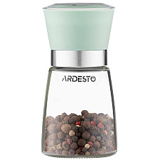 Млинок для солі та перцю ARDESTO Gemini, 180мл, скло, пластик, прозорий, зелений