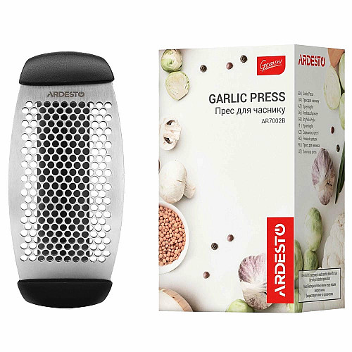 Пресс для чеснока ARDESTO Gemini, 12см, нержавеющая сталь, пластик, черный