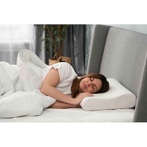 Подушка ортопедична ARDESTO Sleepwell, 60х40х11/9см, хвиля, піна меморі, білий