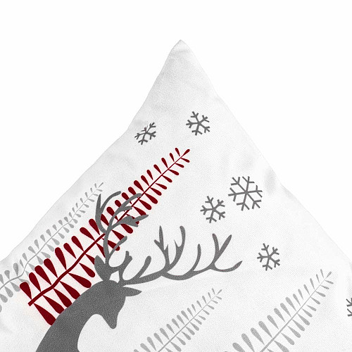 Подушка декор. ARDESTO Christmas Deer 45х45см, 100% поліестер, білий