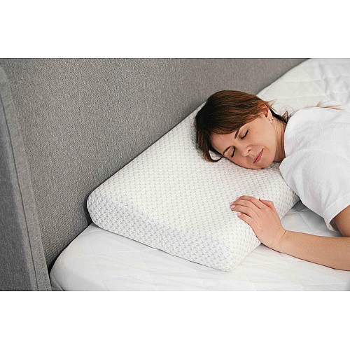 Подушка ортопедична ARDESTO Sleepwell, 60х40х11/9см, хвиля, піна меморі, білий