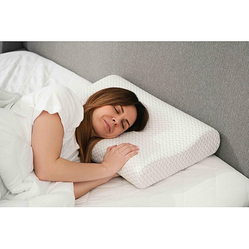 Подушка ортопедична ARDESTO Sleepwell, 60х40х11/9см, хвиля, піна меморі, білий