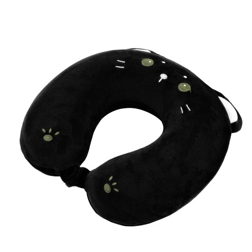 Подушка для шиї ARDESTO Travel Black Cat 30х30см, поліуретанова піна, чорний