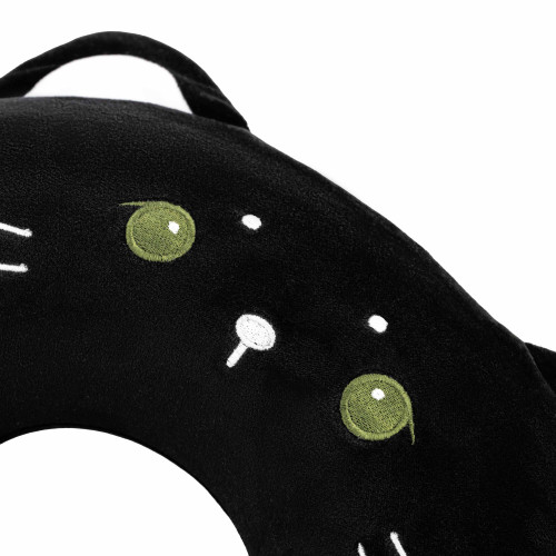 Подушка для шиї ARDESTO Travel Black Cat 30х30см, поліуретанова піна, чорний
