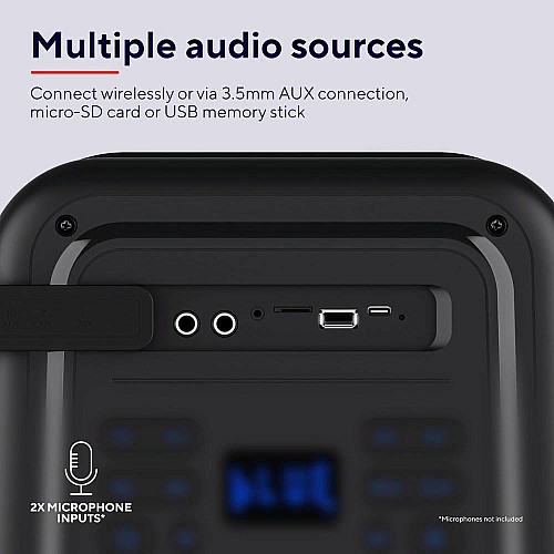 Портативная акустическая система Trust Azura 50Вт, 1.0, ВТ 5.2, TWS, MP3, IPX4, RGB, Черный