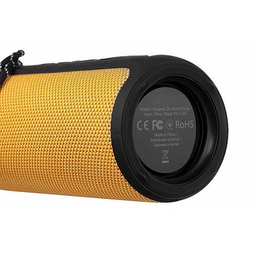 Акустична система 2E SoundXTube TWS, MP3, Wireless, Waterproof Yellow