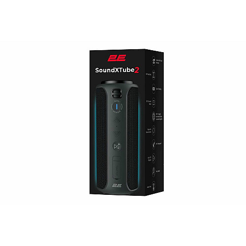 Акустична система 2E SoundXTube2 TWS, MP3, Wireless, Waterproof Black