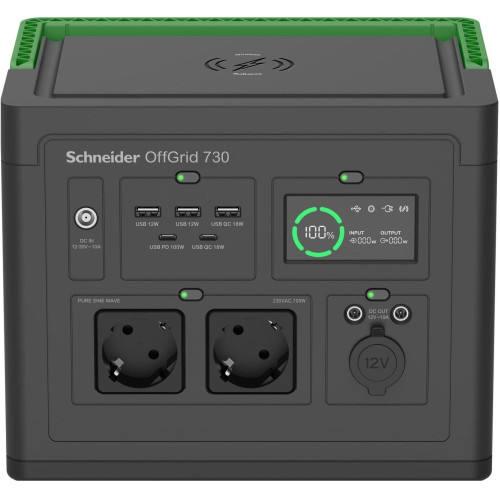 Портативна електростанція Schneider Electric OffGrid Portable Power Station 730, 700 Вт, 738 Вт/год, Wireless Charge