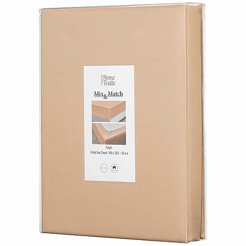 Простынь на резинке ARDESTO Mix&Match, 160х200+30см, 100% хлопок, сатин, бежевый