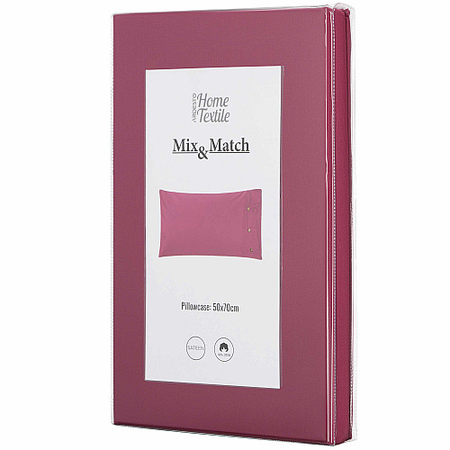 Наволочка ARDESTO Mix&Match, 50х70см, 100% бавовна, сатин, бордовий